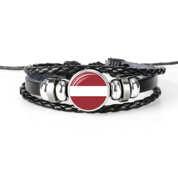 2018 New Fashion South Korea Latvia National Flag Bangle Bracelet For Men And Women Jewelry Friendship Gift for Football Fans