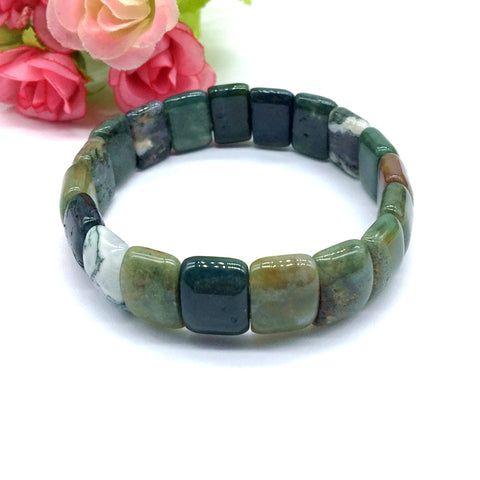 Natural Stone Bead Bangles Elastic Bracelets Stretchy Semi Precious Stones Jaspers Unakite For Women Girl Gift Drop Shipping