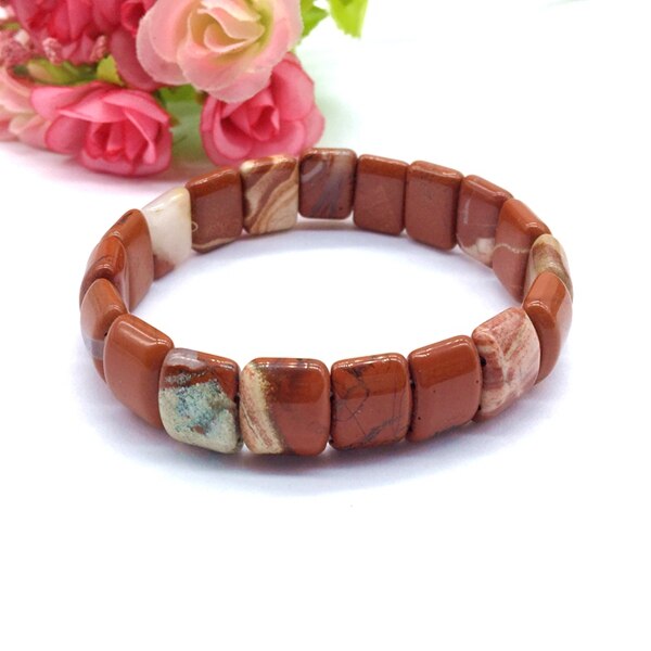 Natural Stone Bead Bangles Elastic Bracelets Stretchy Semi Precious Stones Jaspers Unakite For Women Girl Gift Drop Shipping