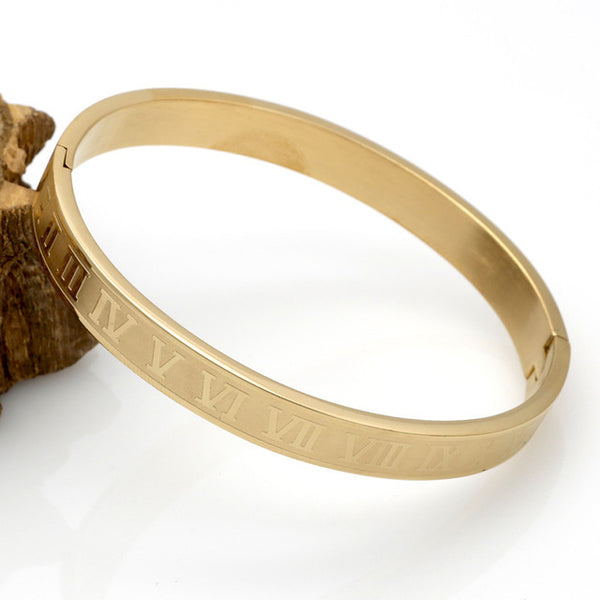 3pcs/Set Hot Men Titanium Steel Roman Numeral Bracelet Horseshoe Buckle Bangles Pulseira Bileklik Luxury Handmade Jewelry